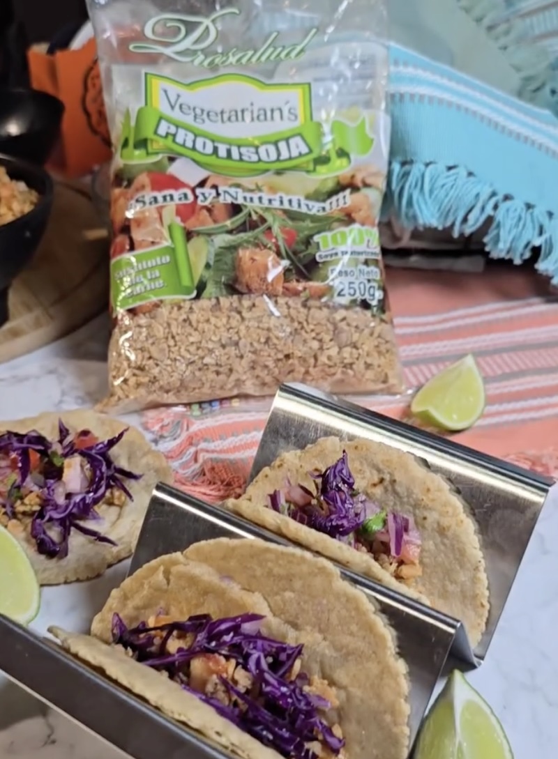 Tacos con tortillas de avena y relleno de protisoja Prosalud
